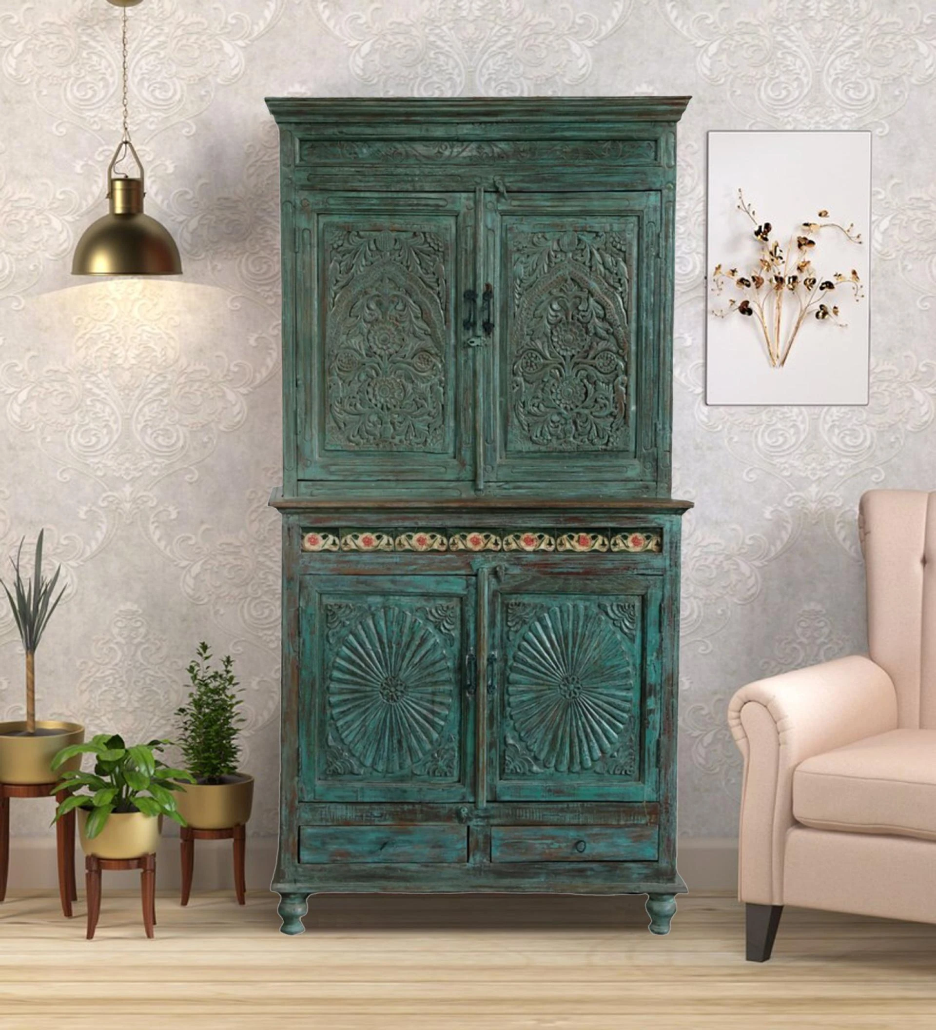Decorating with Hand-Carved Antique Armoires