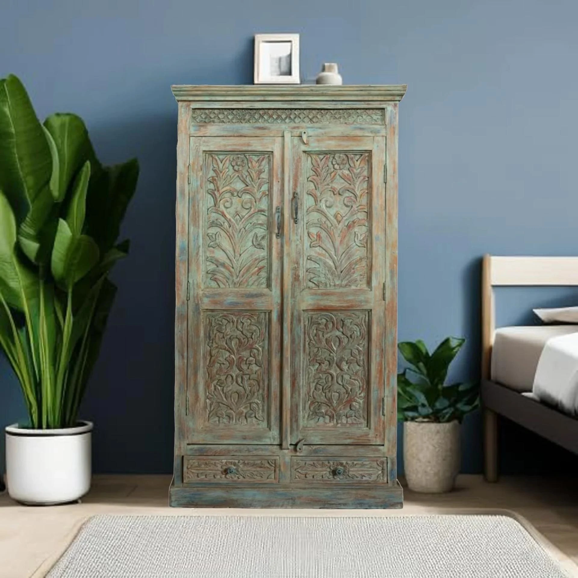 Decorating with Hand-Carved Antique Armoires