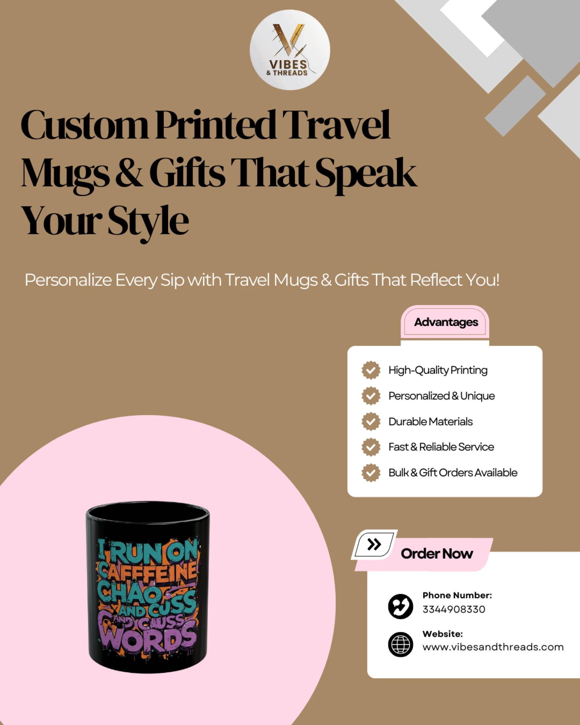 Custom Printed Travel Mugs & Gifts That Speak Your Style