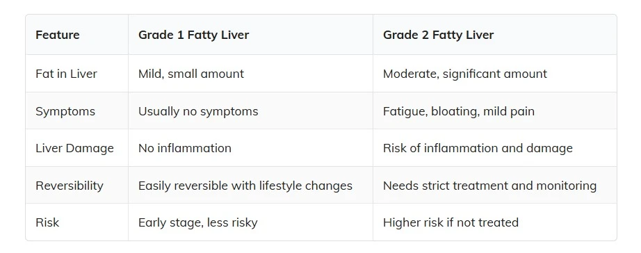 Fatty Liver: Difference Between Grade 1 and Grade 2 Explained