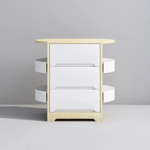 Baby Nursery Station with Drawers and Hanging Storage Boxes