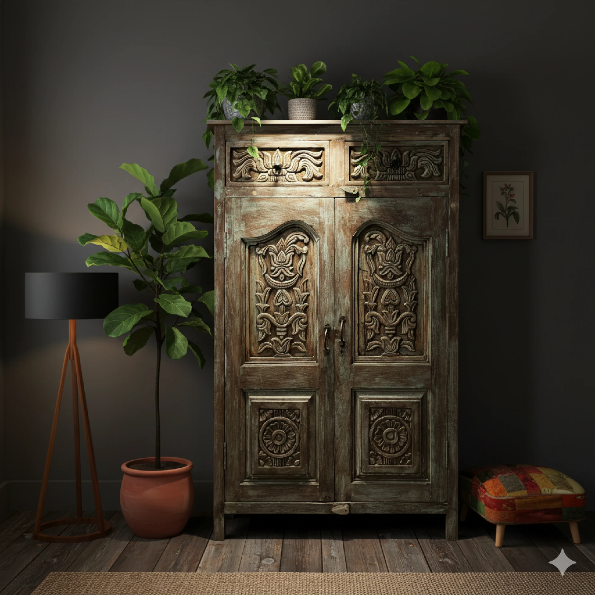 Home for the Holidays: Creating Wholesome Spaces with Vintage Furniture and Antique Carved Doors
