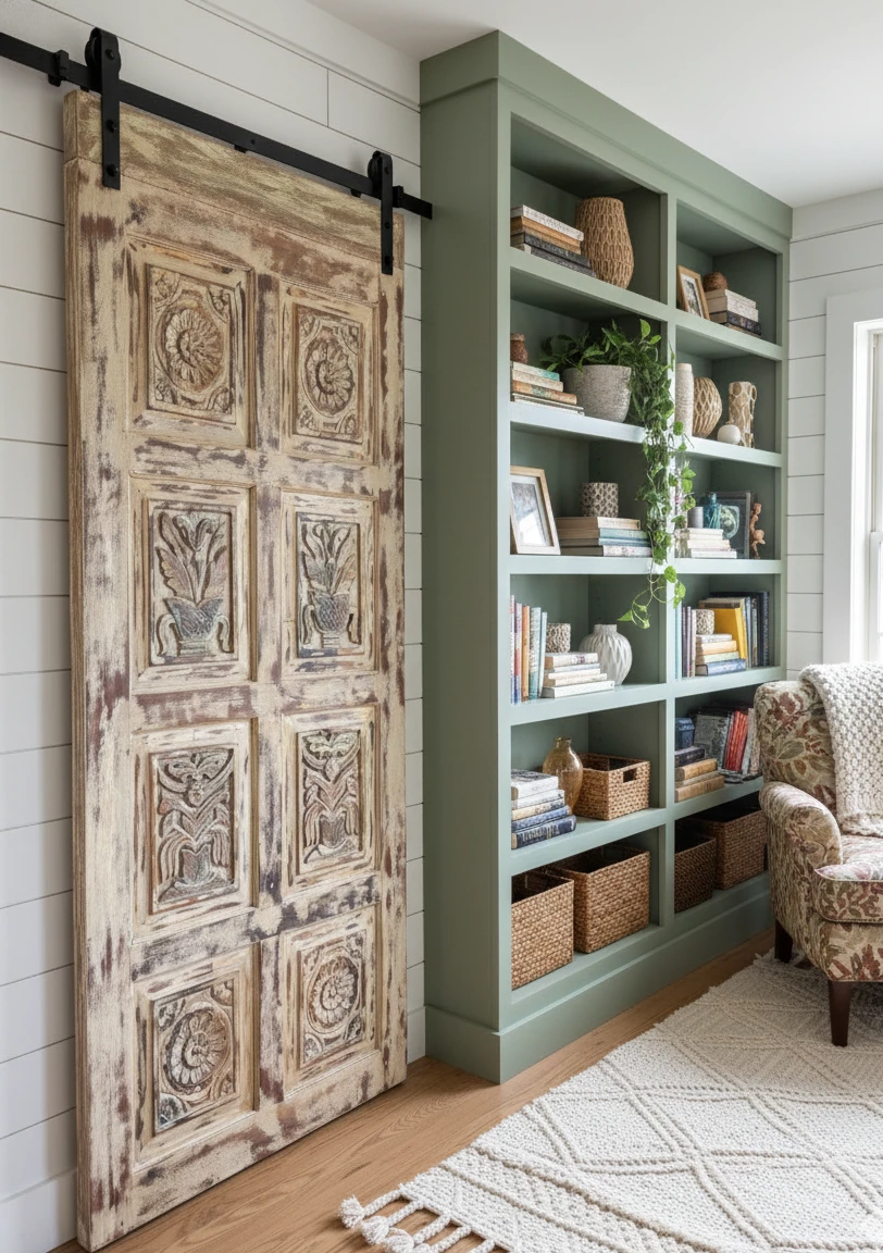 Holistic Design with the Tree of Life Carved Doors for a Beverly Hills Yoga Studio