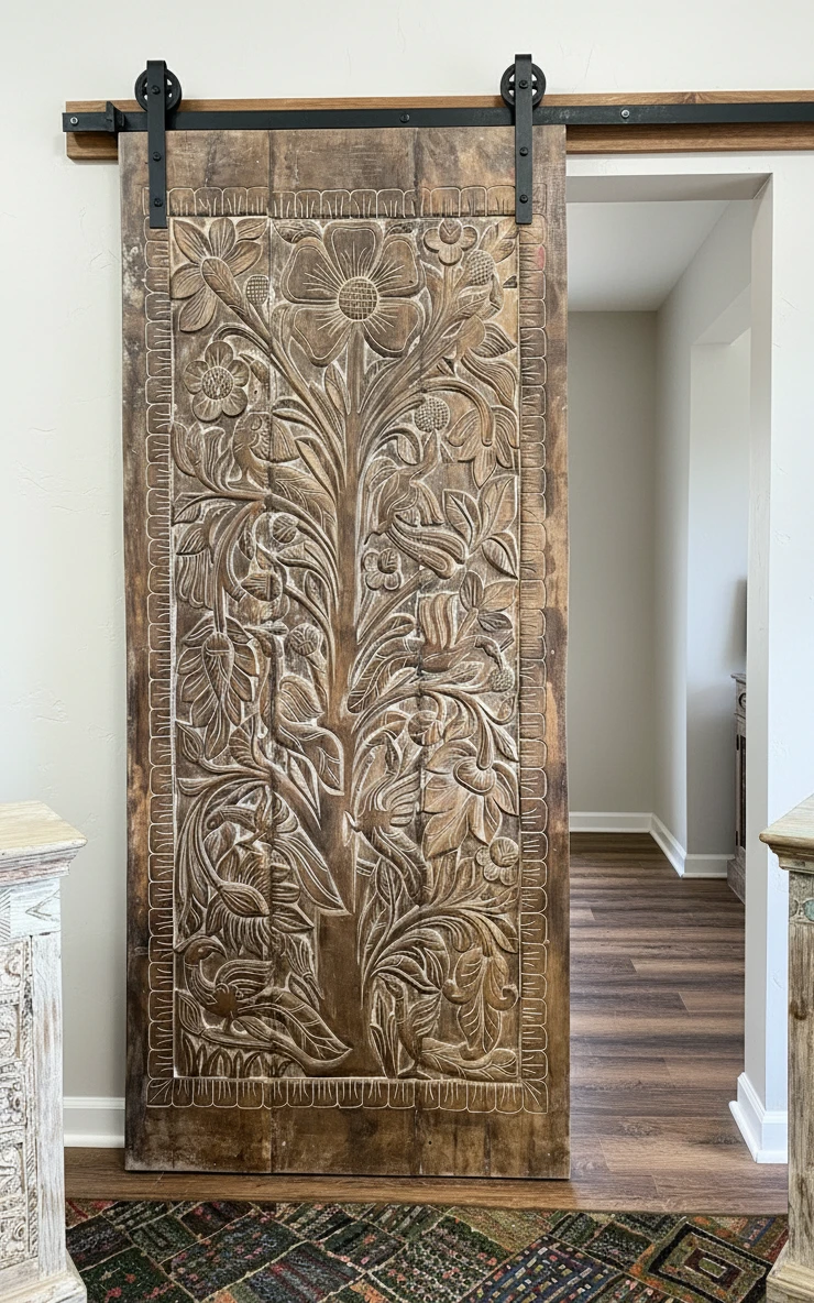 Holistic Design with the Tree of Life Carved Doors for a Beverly Hills Yoga Studio
