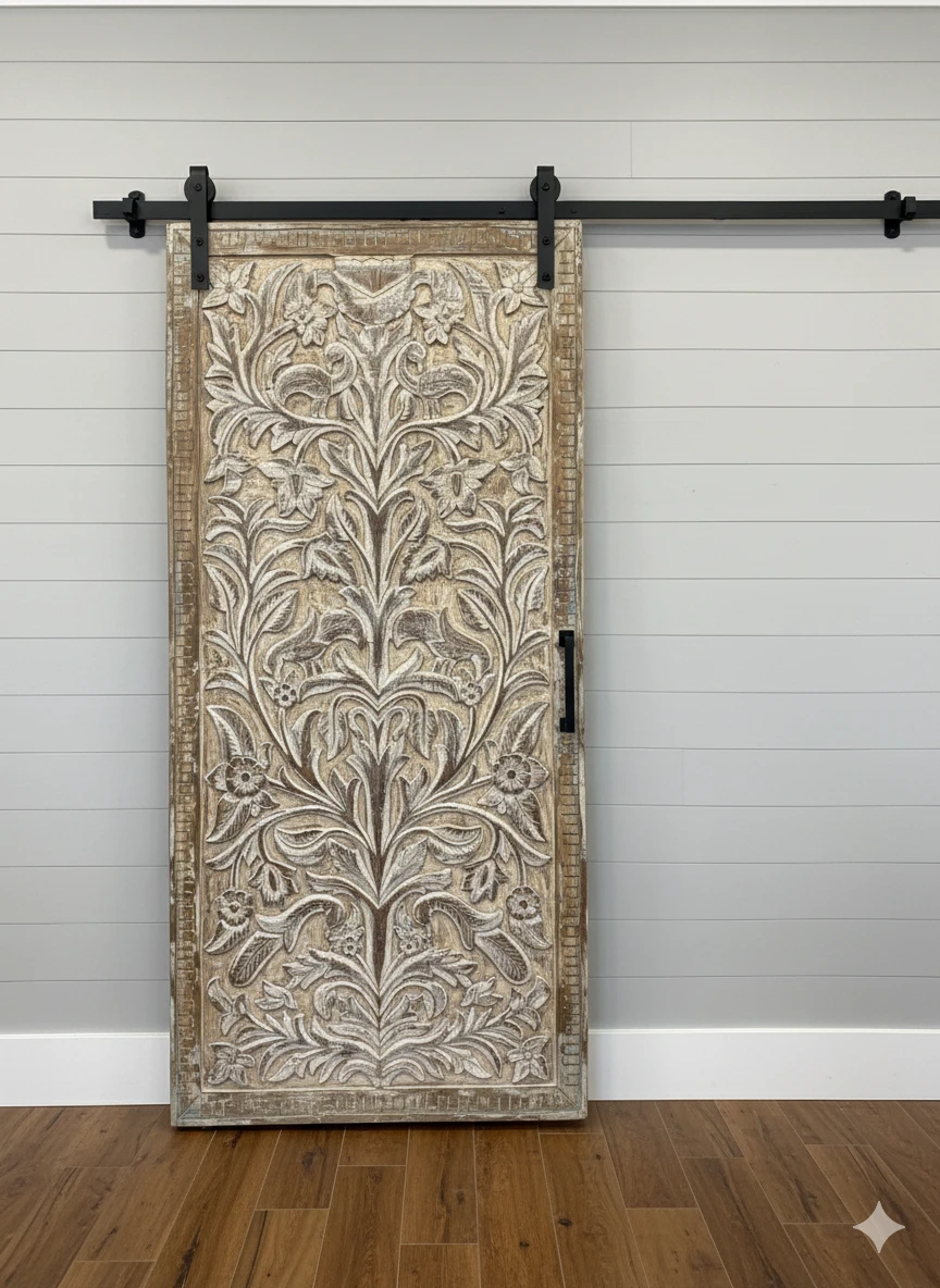 Holistic Design with the Tree of Life Carved Doors for a Beverly Hills Yoga Studio