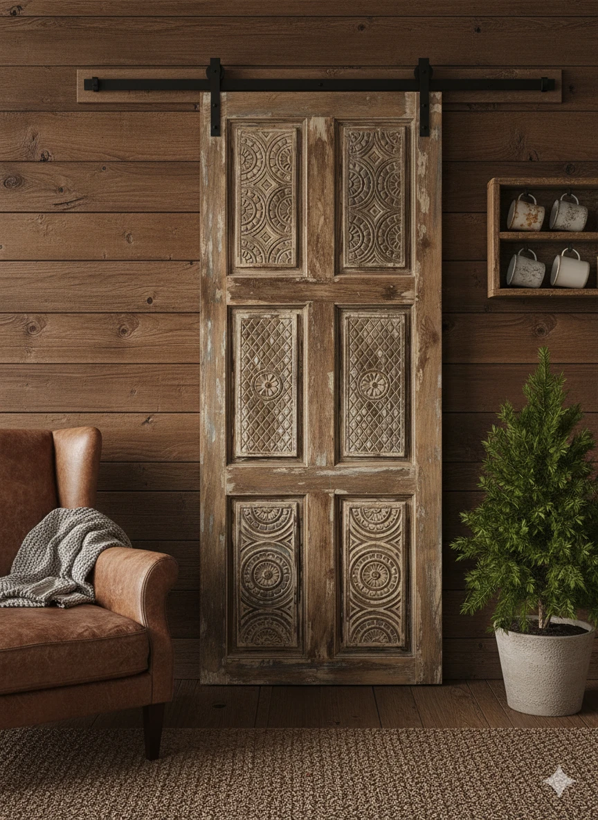 Vintage Carved Doors for Ranch Farmhouse Bedrooms