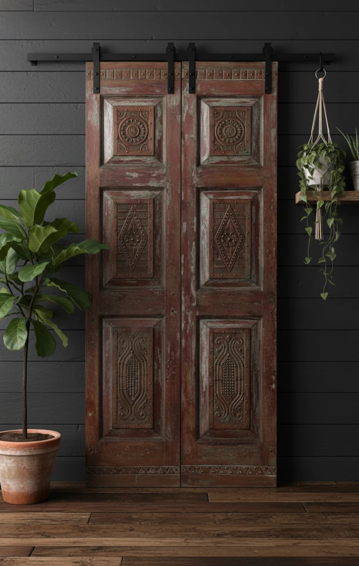 Home for the Holidays: Vintage Carved Doors for Guestrooms and Powder Baths