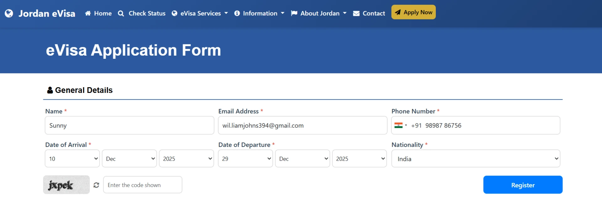 Jordan Tourist eVisa