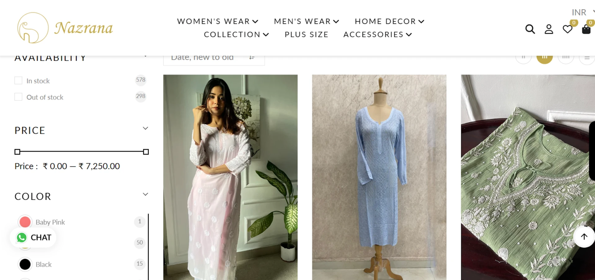 Buy Authentic Chikankari & Chikan Kurtis at Best Prices – Nazrana Chikan