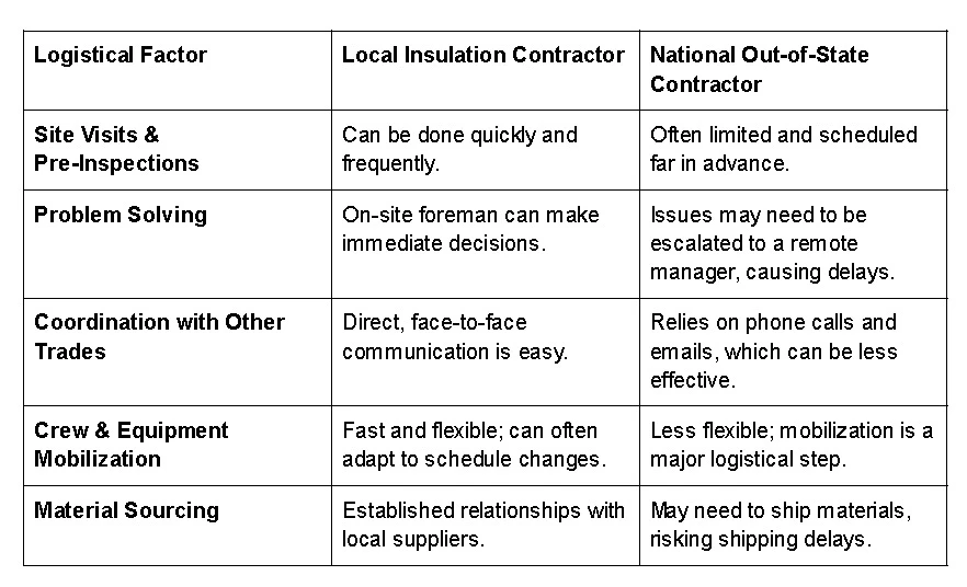 The Local Advantage in Commercial Spray Foam Insulation Projects