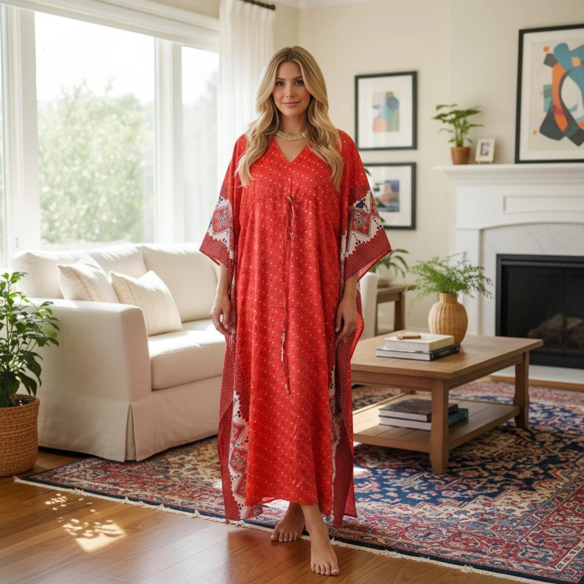 Embroidered Caftans for a Stylish Thanksgiving Hostess