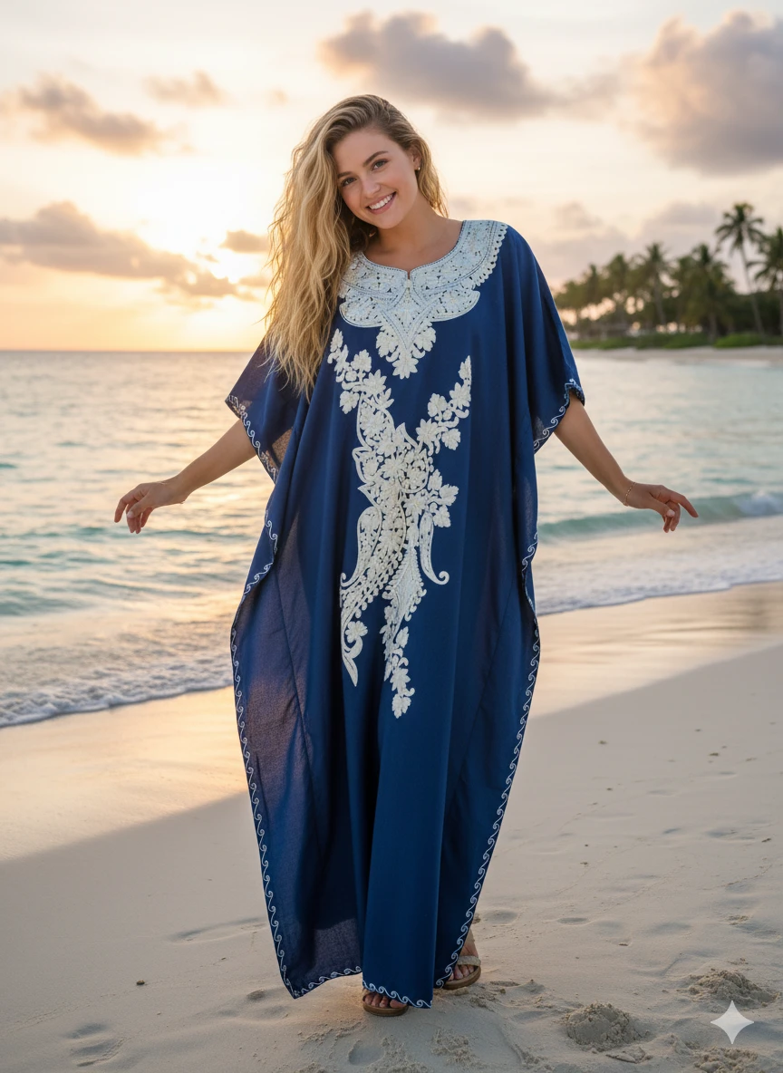 Embroidered Caftans for a Stylish Thanksgiving Hostess