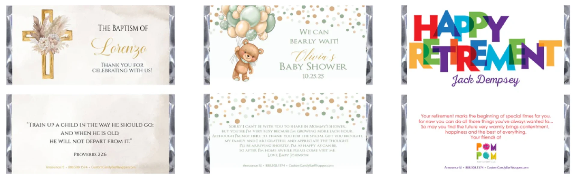 Sweeten Your Favors with Personalized Chocolate Bar Wrappers for Hershey Bars