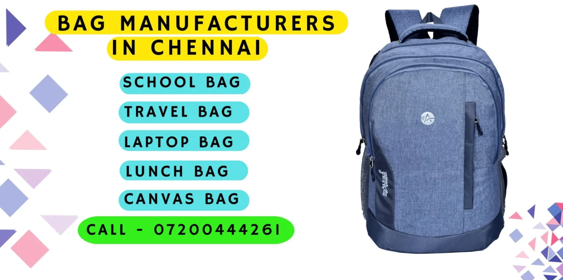 Reliable School Bag Manufacturers in Chennai