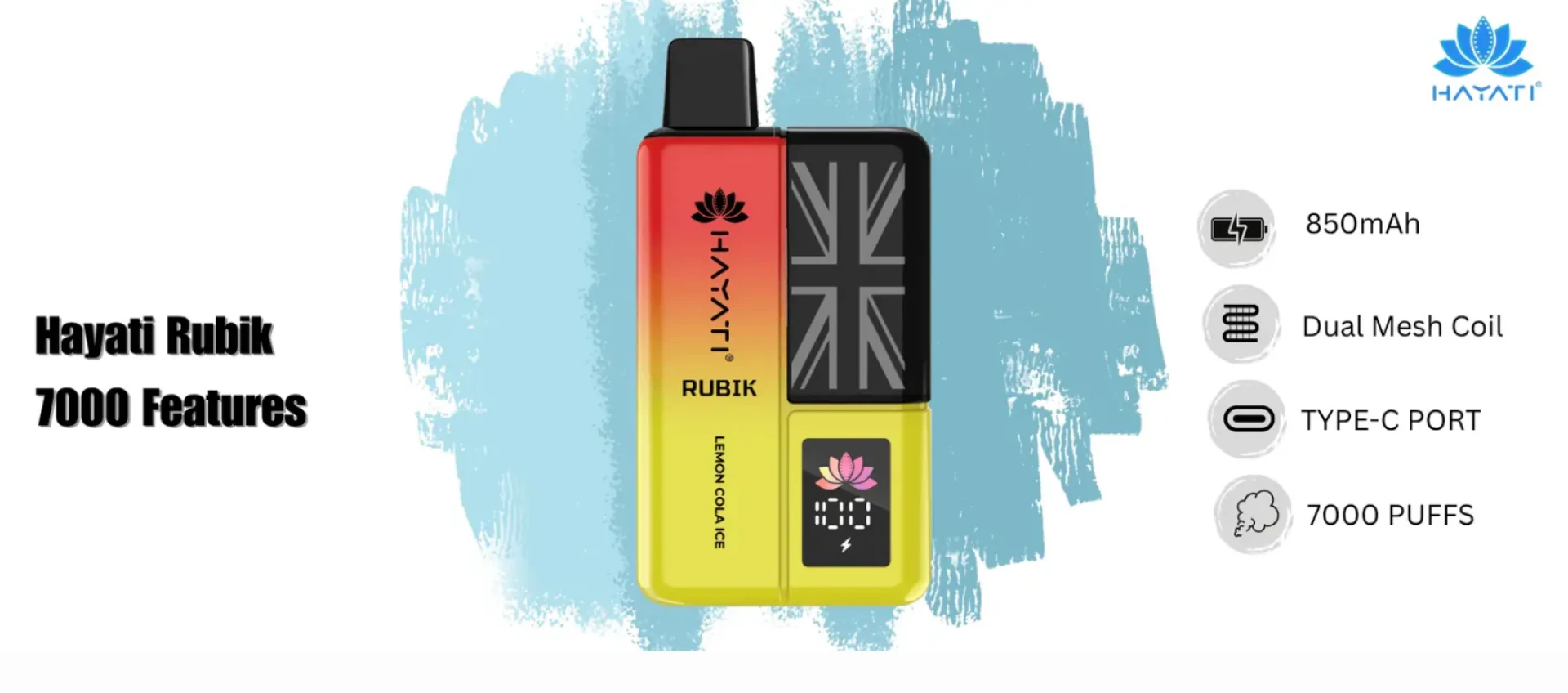 Hayati Rubik 7000 Box of 5 | Premium Disposable Vape
