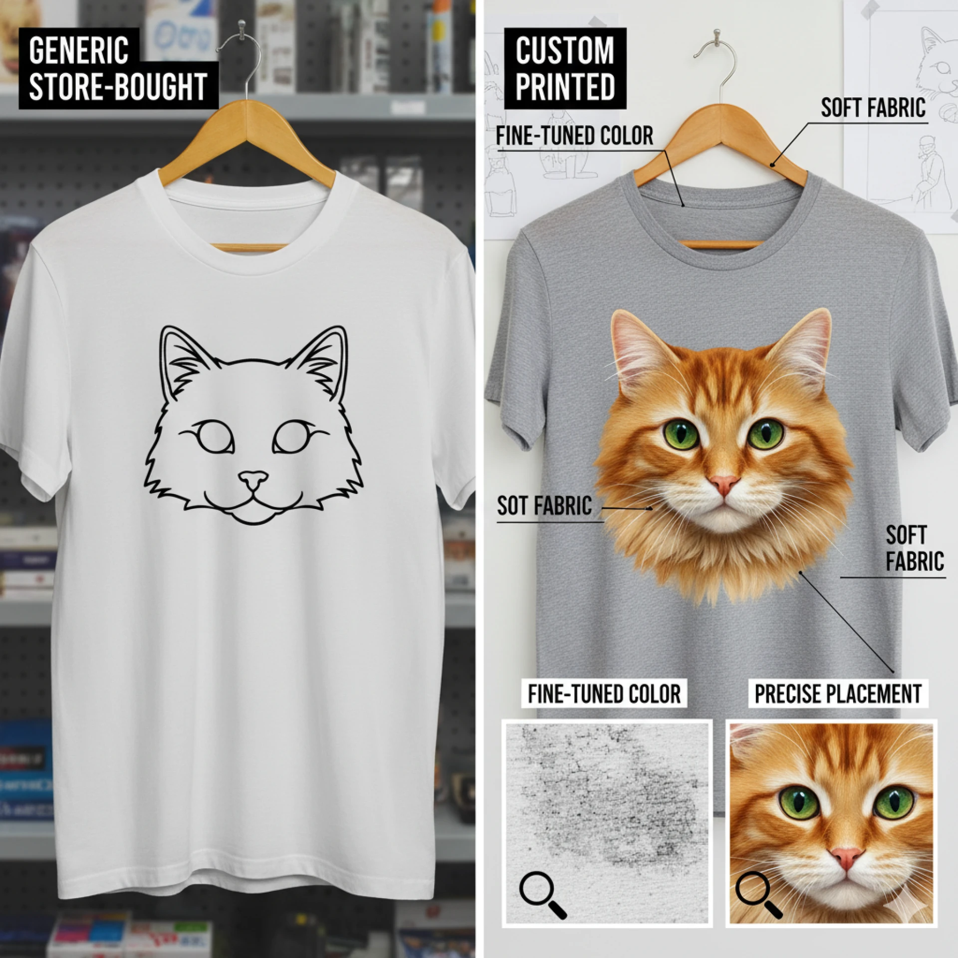 Wear Your Cat: Custom Printed Tees