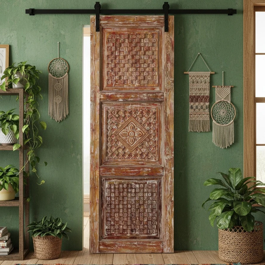 Vintage Maximalist and Carved Wood Doors