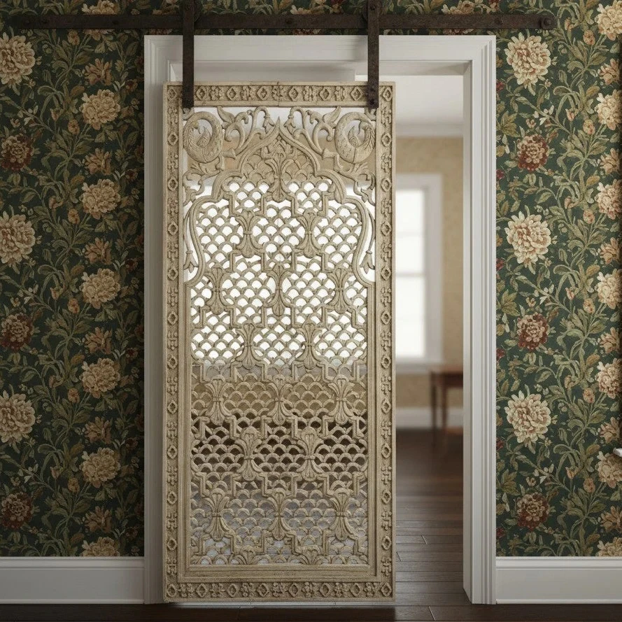 Vintage Maximalist and Carved Wood Doors