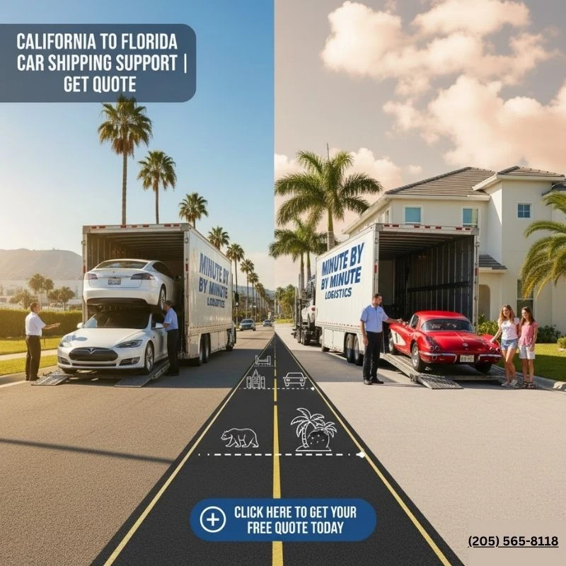 Florida to California Car Shipping Experts — Free Quote