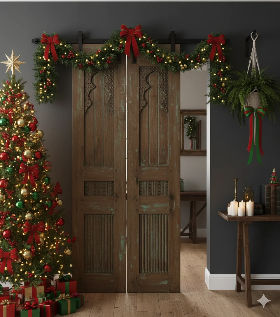 Vintage Coastal Carved Wood Doors & Decor
