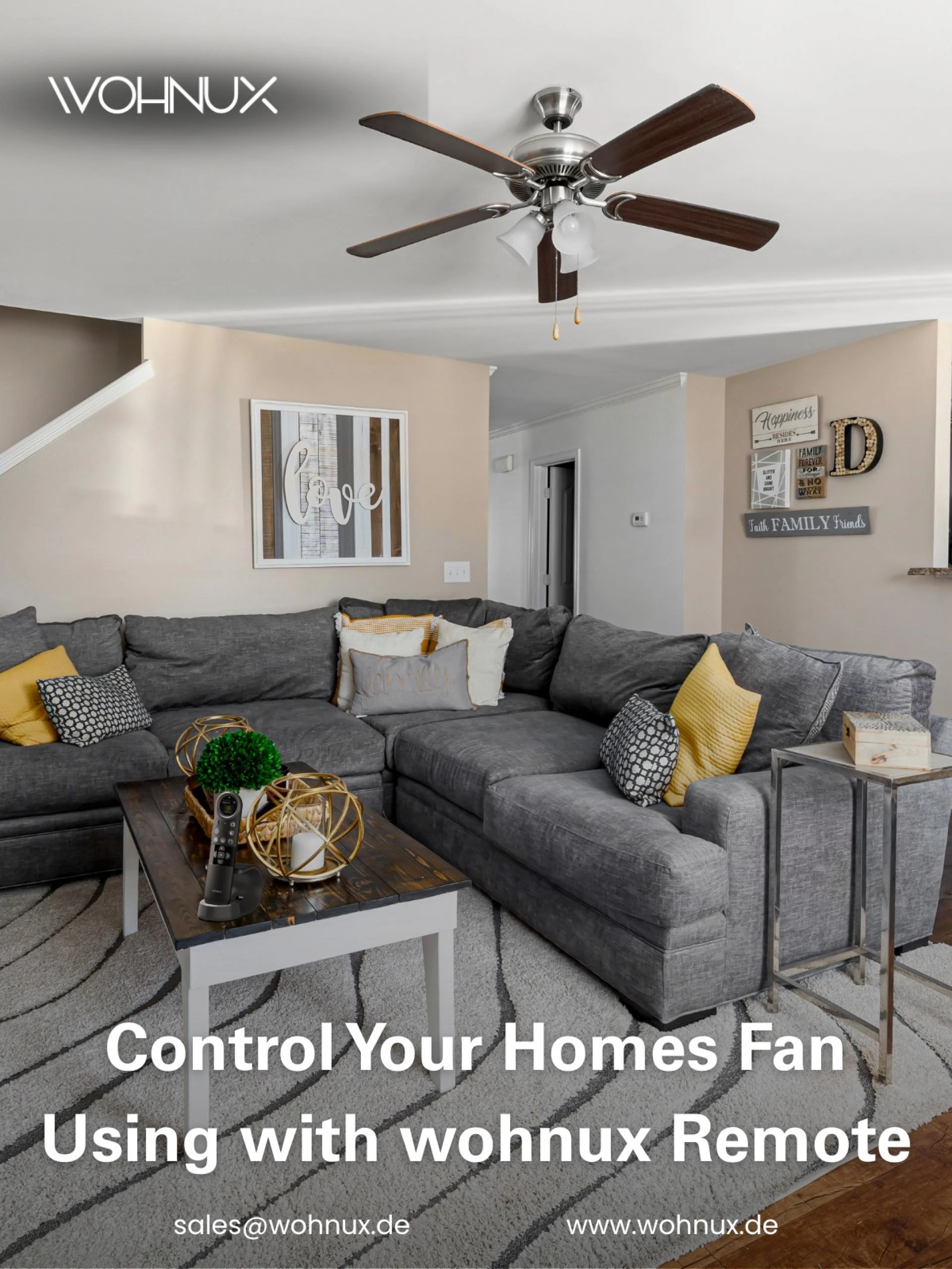 Control your Home fan using with wohnux Remote- wohnux