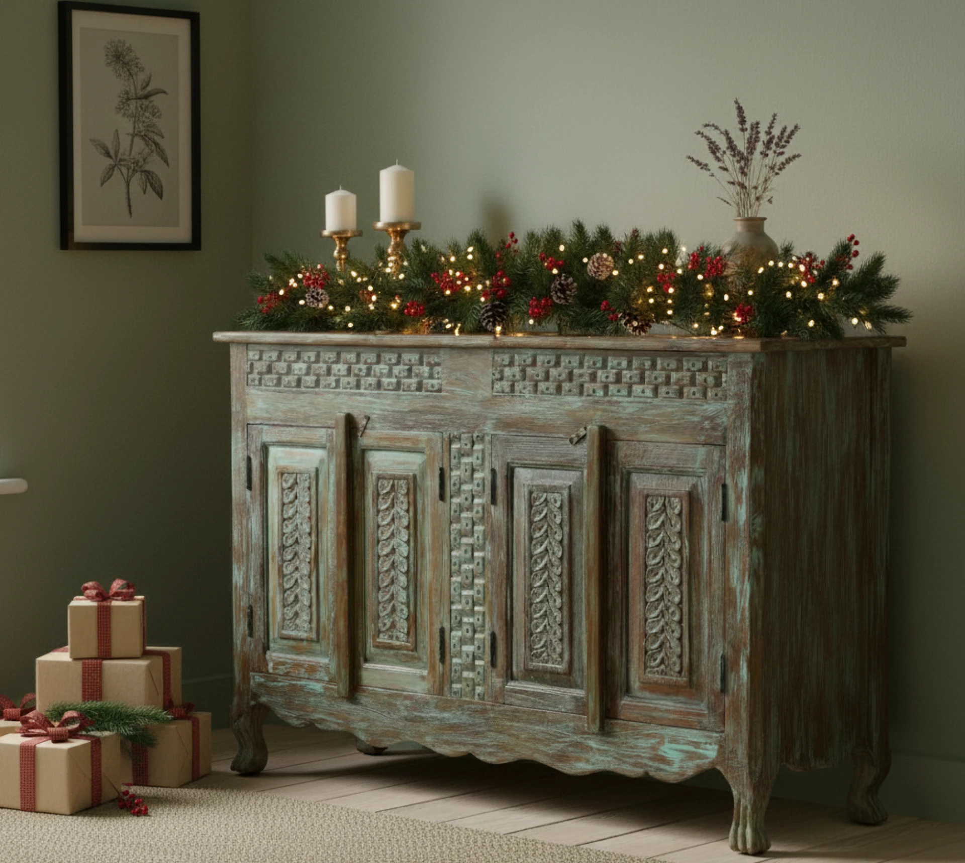 Vintage Farmhouse Allure: Handcrafted Shabby Chic Buffets & Sideboards