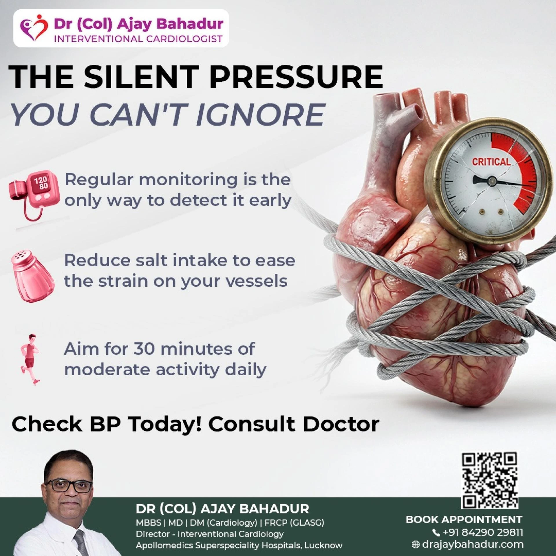 Blood pressure specialist in lucknow : Dr.Ajay Bahadur