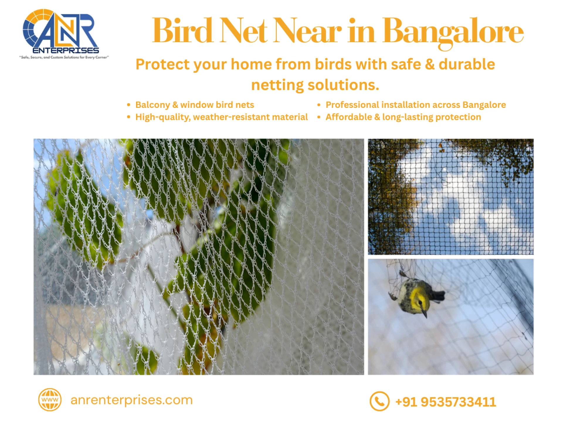 Bird Net Near You in Bangalore | Safe & Affordable Service