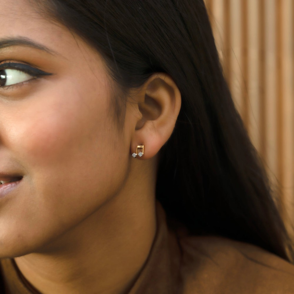 Lab diamond stud earrings