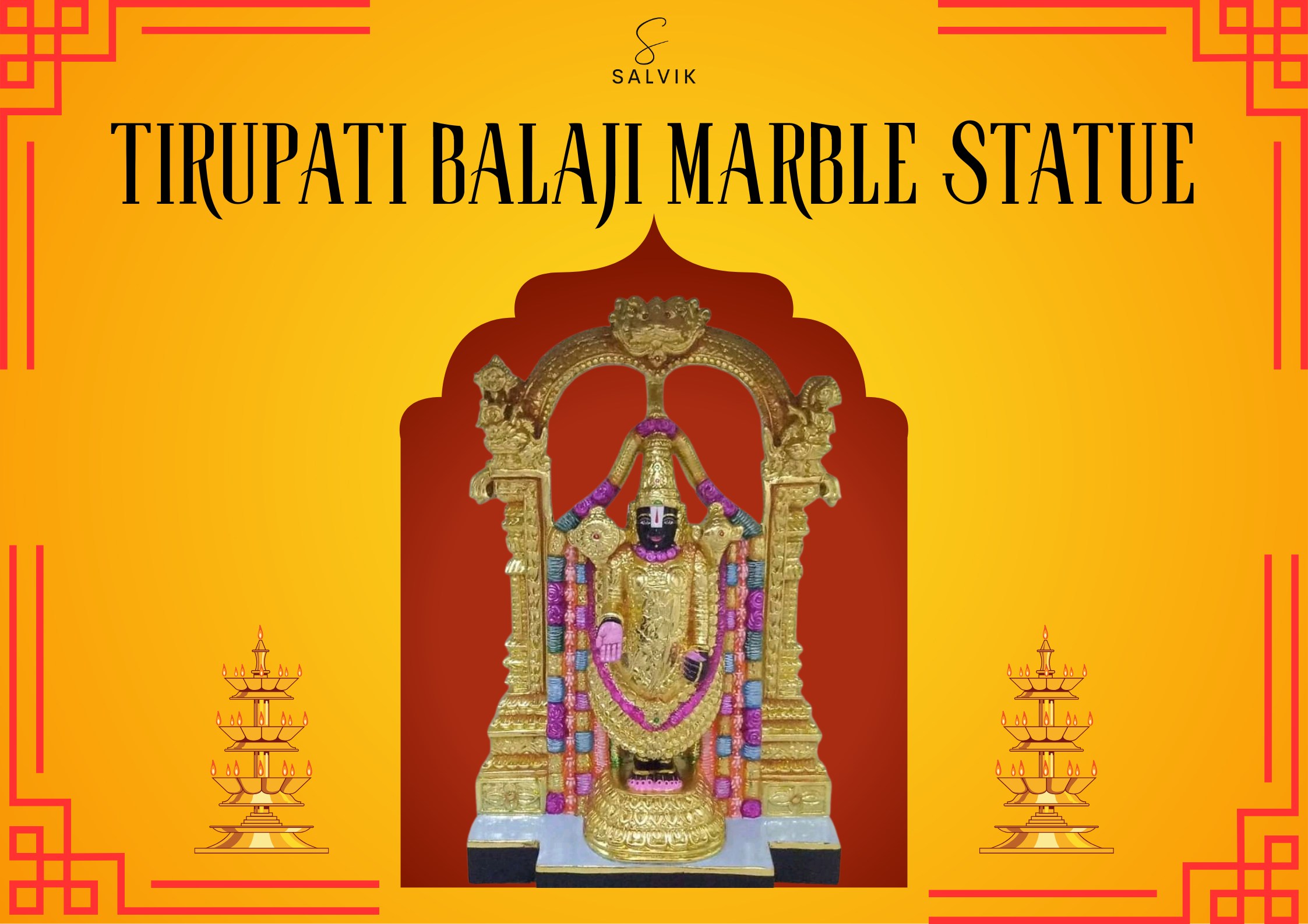 Tirupati Balaji Marble Idol – Divine Marble Craftsmanship by SALVIK INDIA