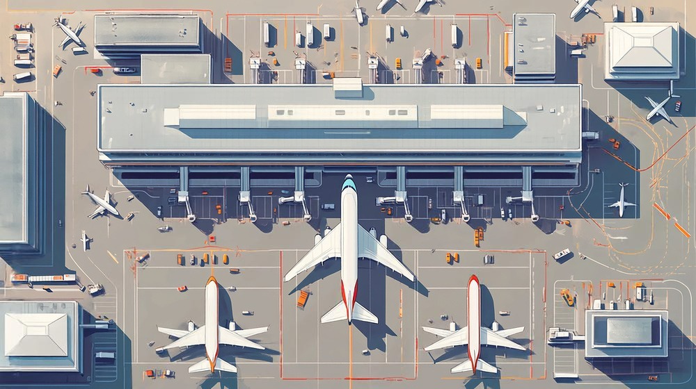 Property near Jewar Airport showing large-scale airport infrastructure influencing planned real estate development under YEIDA.