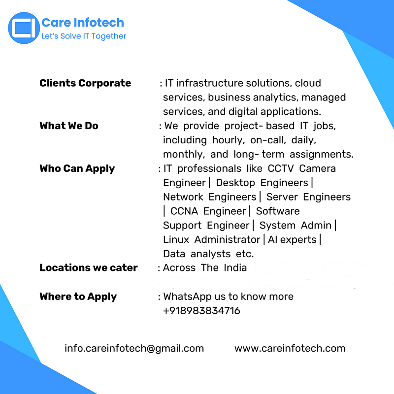 Care Infotech – Trusted IT Manpower & IT Engineers Staffing Company in India