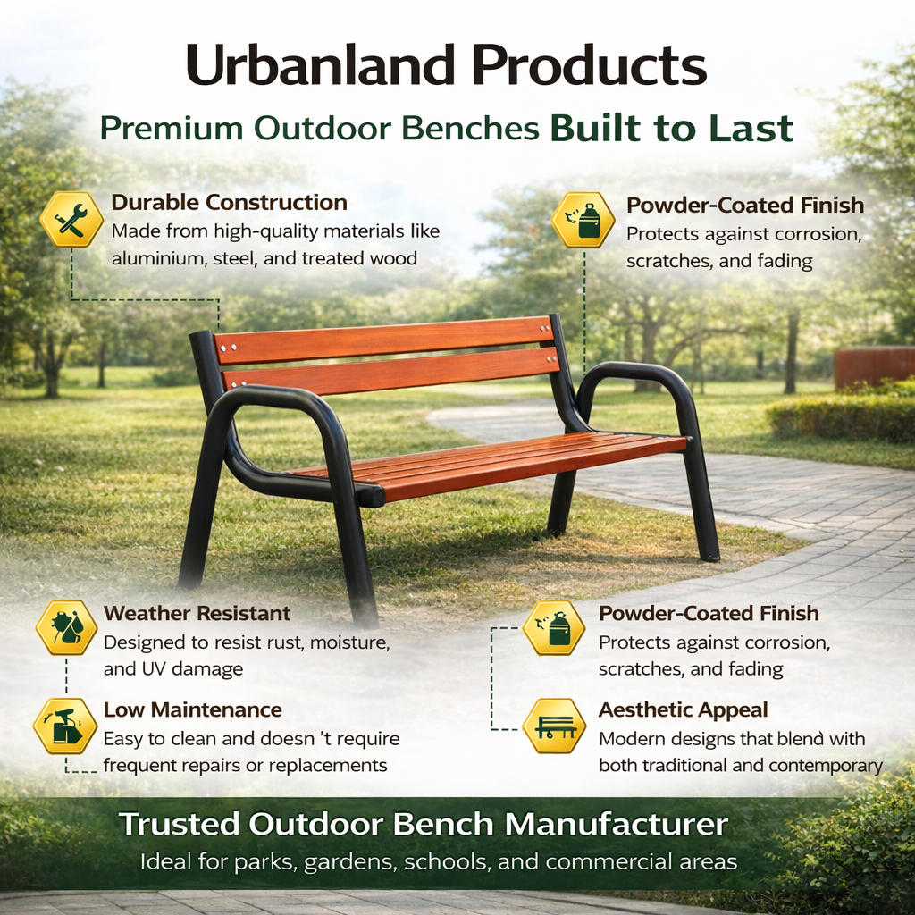 Trusted Outdoor Park bench by Urbanland Products, Outdoor Bench Manufacturer in India