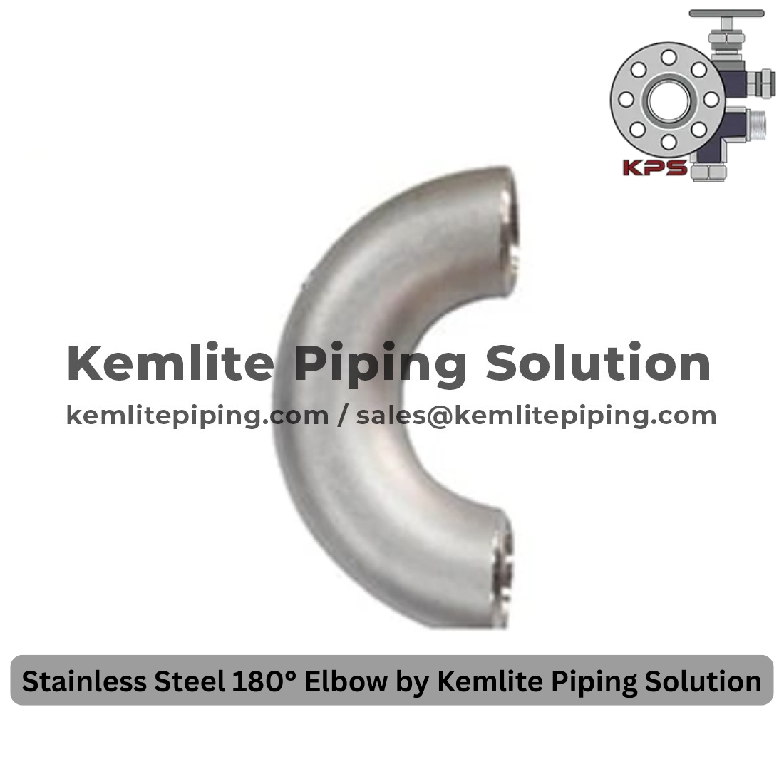 Heavy-duty stainless steel elbow manufactured by Kemlite Piping Solution for oil, gas and process industries