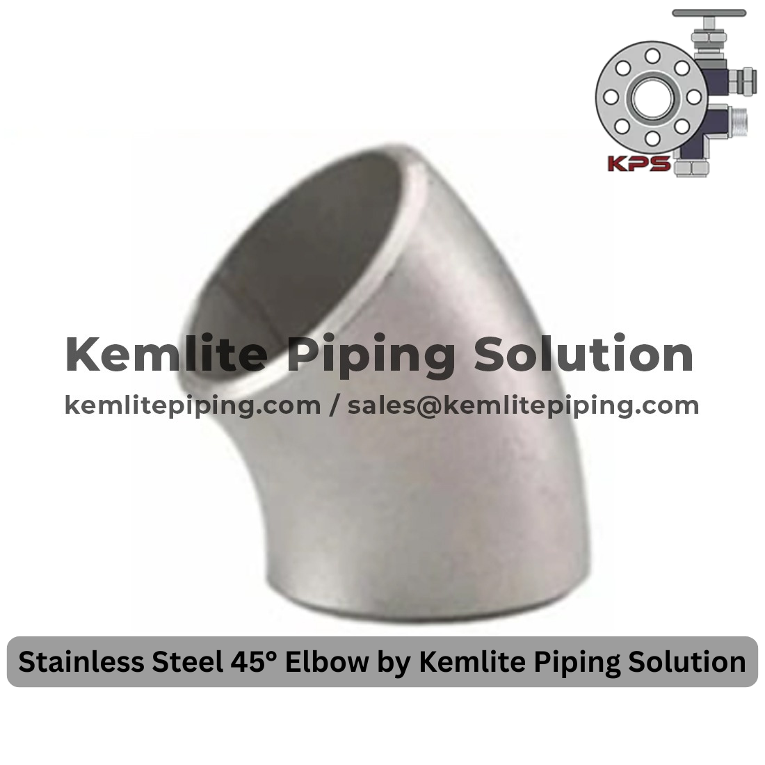 Industrial stainless steel elbow by Kemlite Piping Solution, high-quality piping fitting for global export