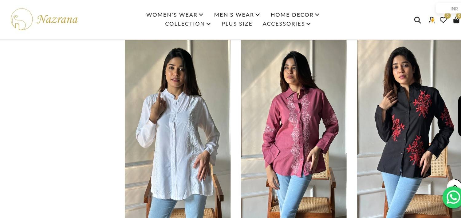 Buy Embroidery Shirts Online at Best Prices – Nazrana Chikan