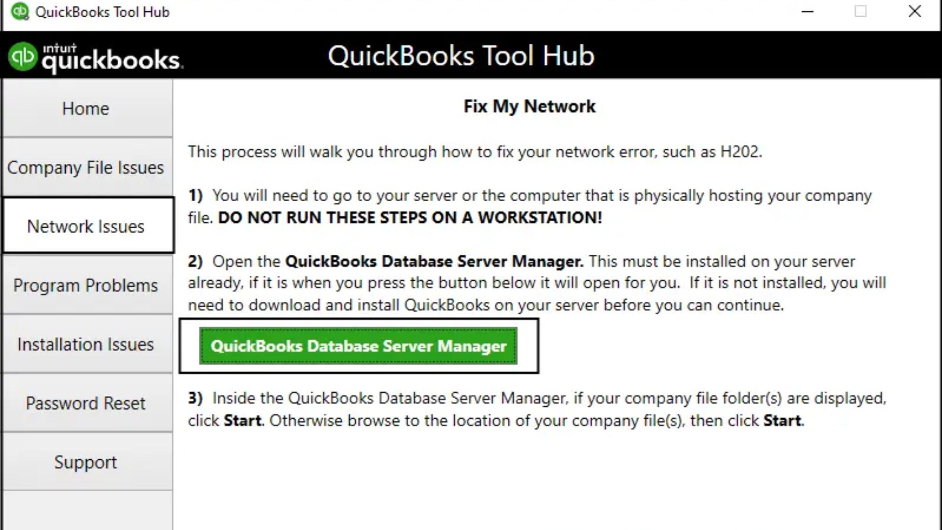 Quickbooks Database Server Manager