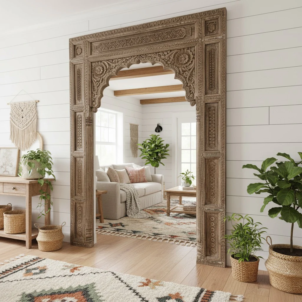 Boho Farmhouse Antique Doors & Carved Door Panels