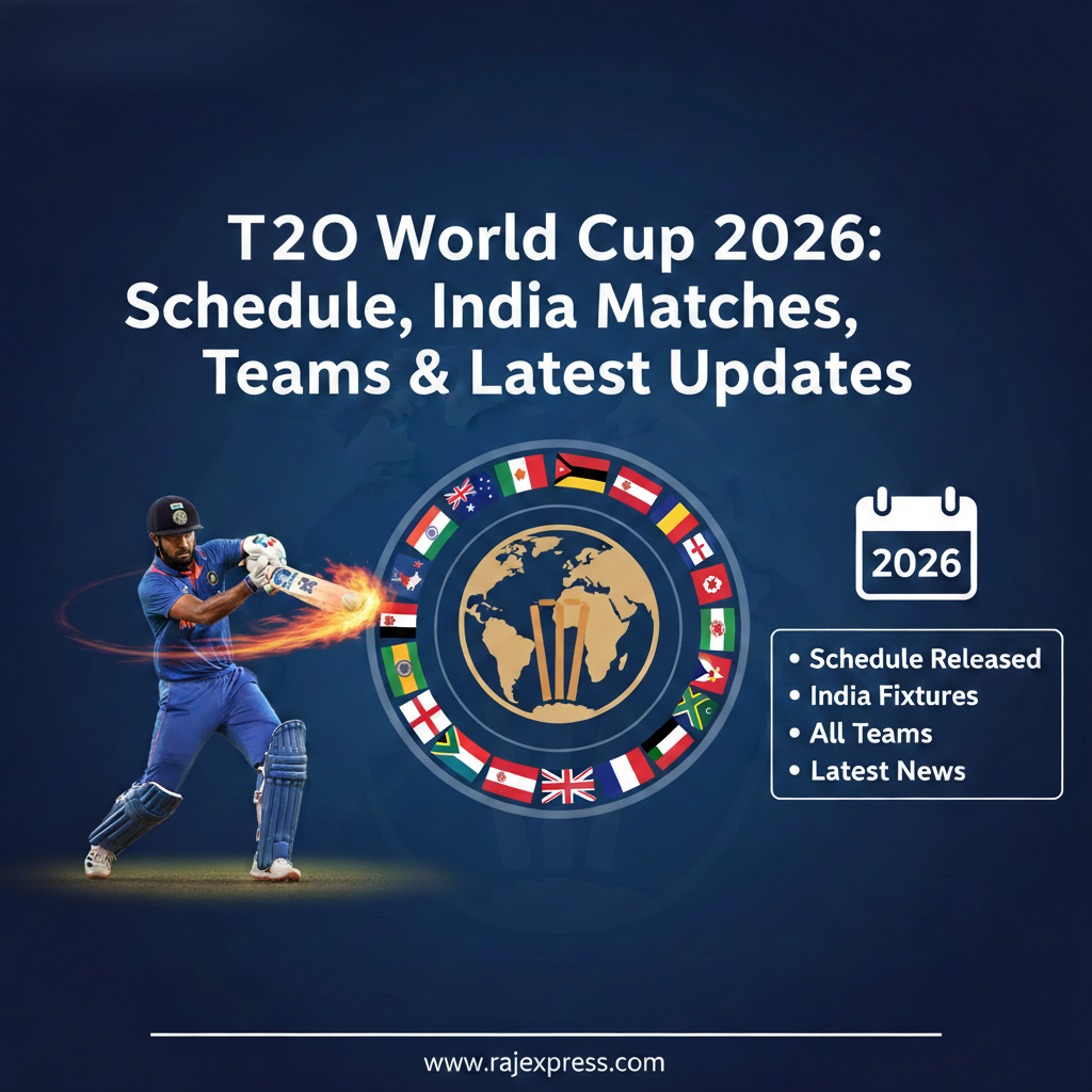Get complete coverage of the ICC Men’s T20 World Cup 2026, including the T20 World Cup schedule, India matches, teams, and key updates. Read today’s sports news in Hindi and latest Indian sports news insights on Rajexpress.