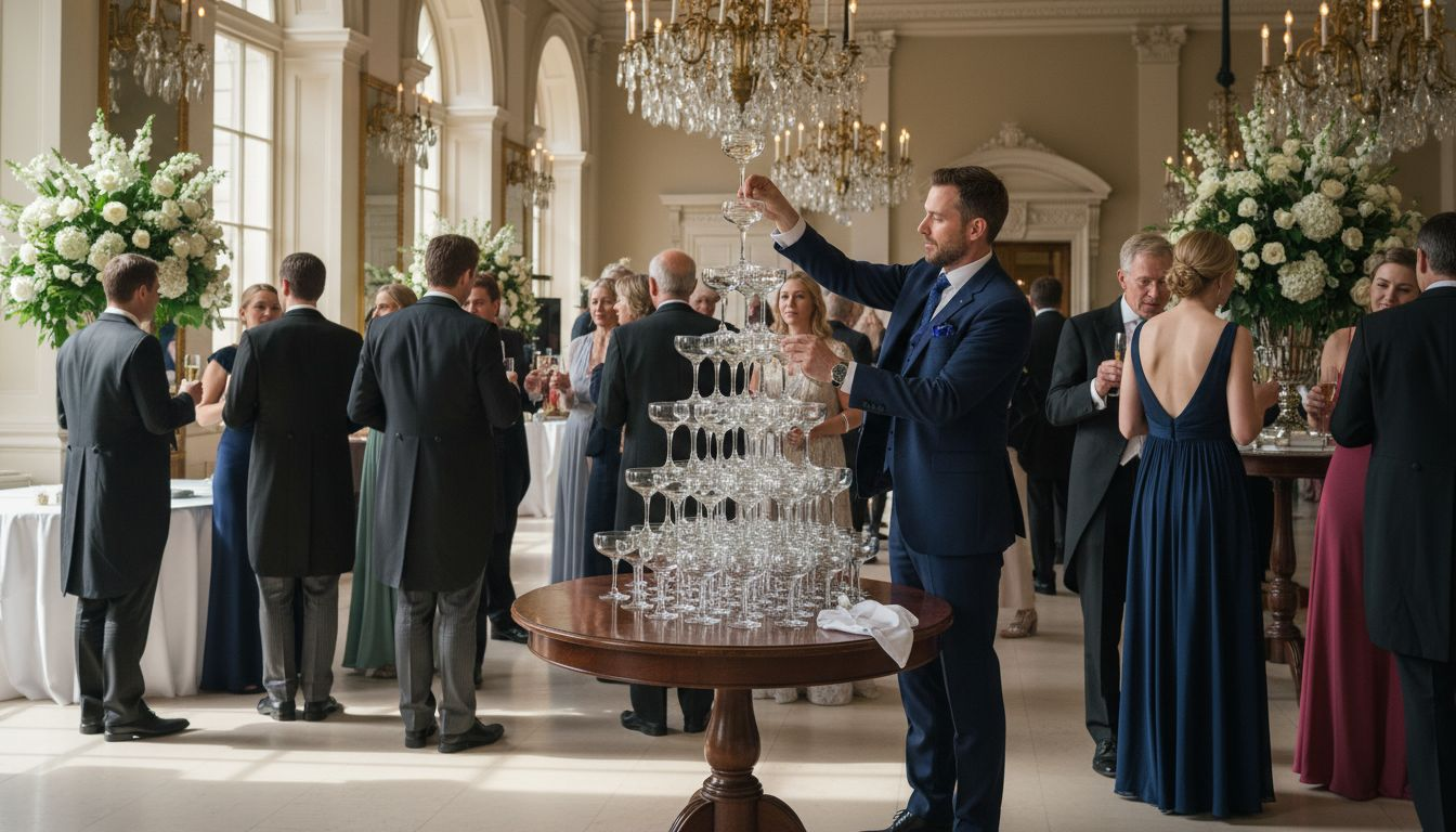 Champagne Coupe Towers That Elevate Corporate and Wedding Events