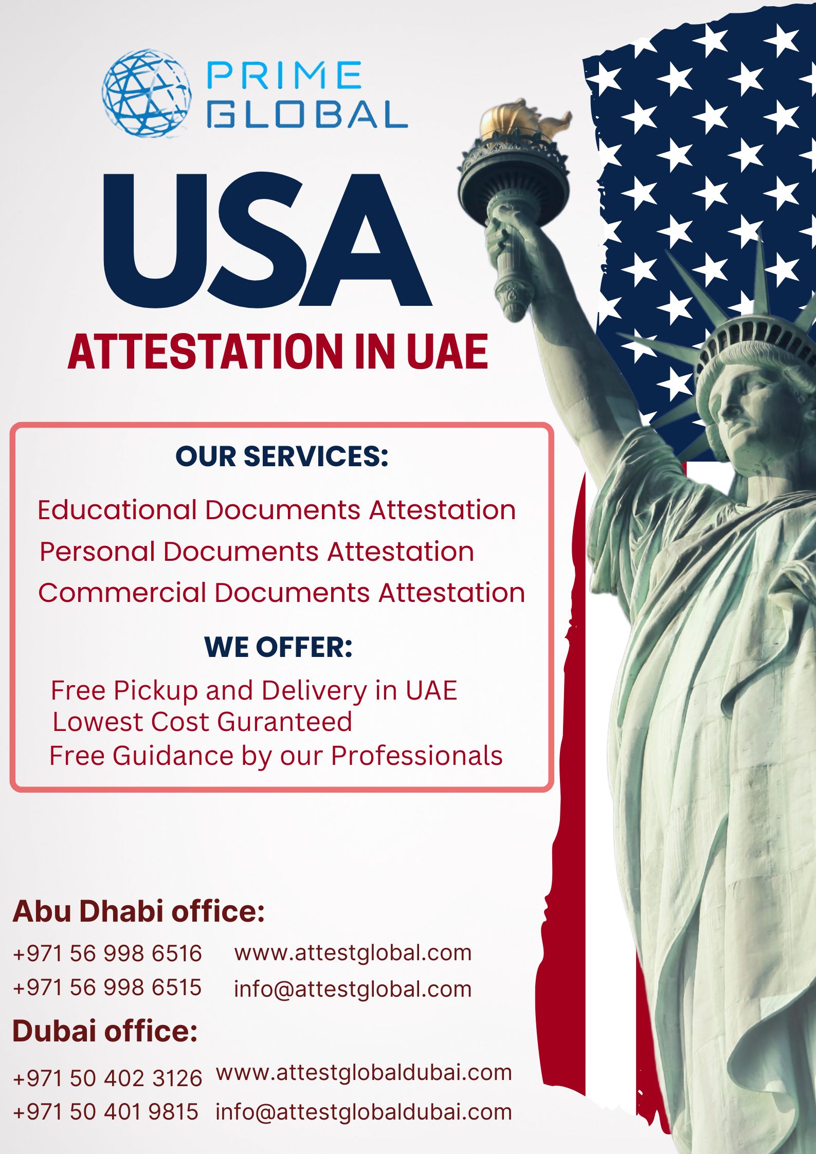 USA Certificate Attestation for Employment and Residency in UAE