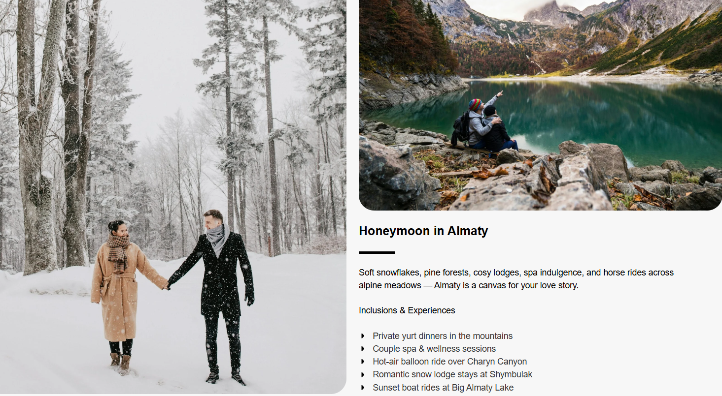 Almaty Honeymoon Package: Romance by Day, Vibrant Nights by Heart