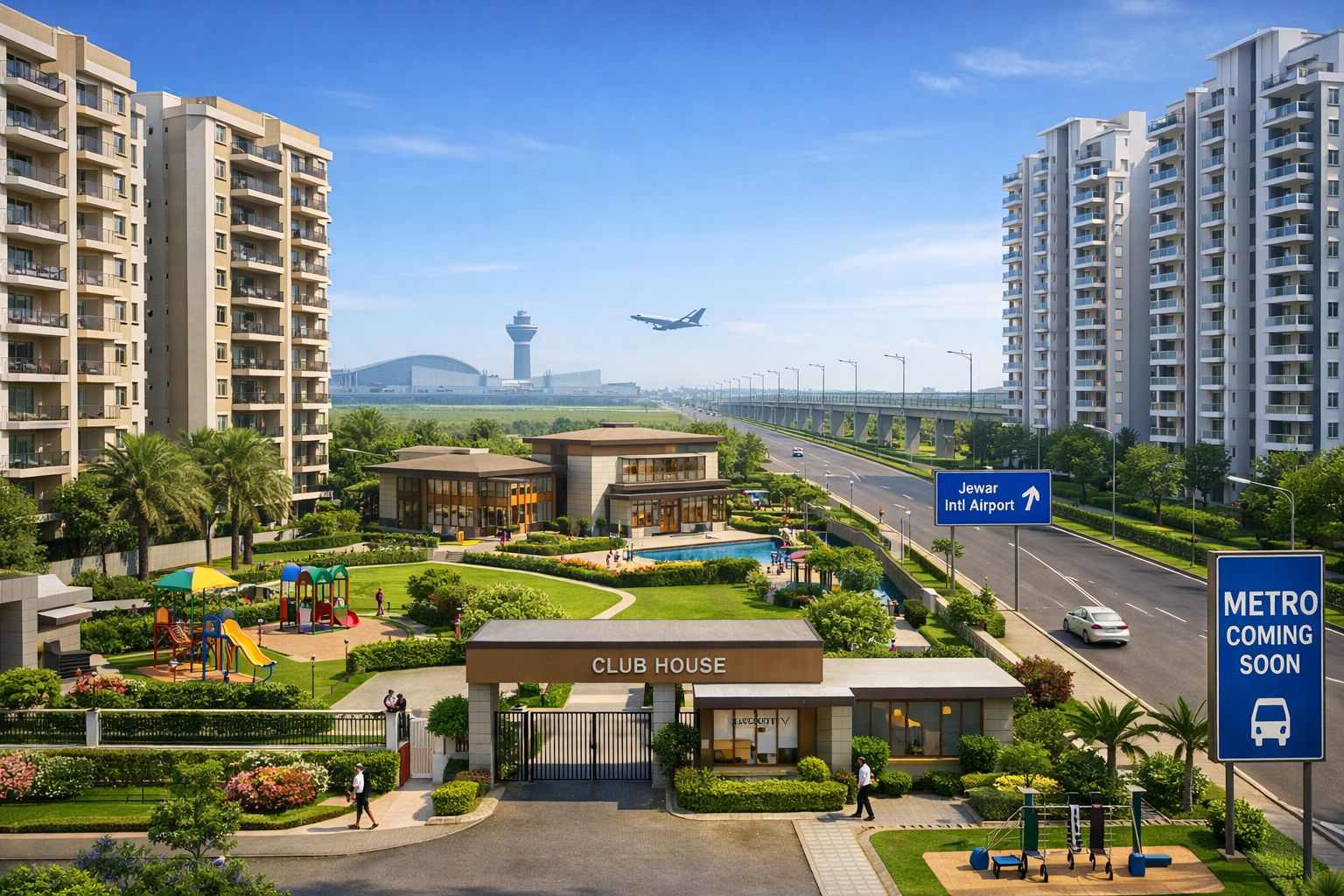 Flats and apartments on Yamuna Expressway with planned residential development