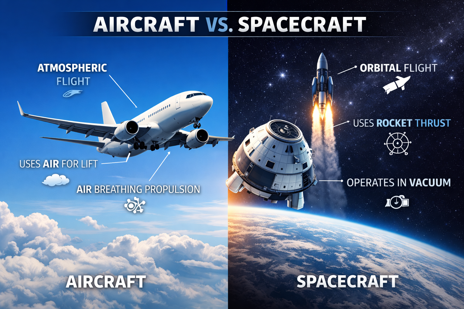 Aircraft vs. Spacecraft: Why They Are Engineered So Differently