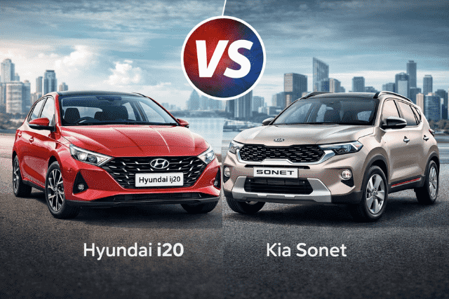 Hyundai i20 vs Kia Sonet: Mileage, Features & Price Comparison