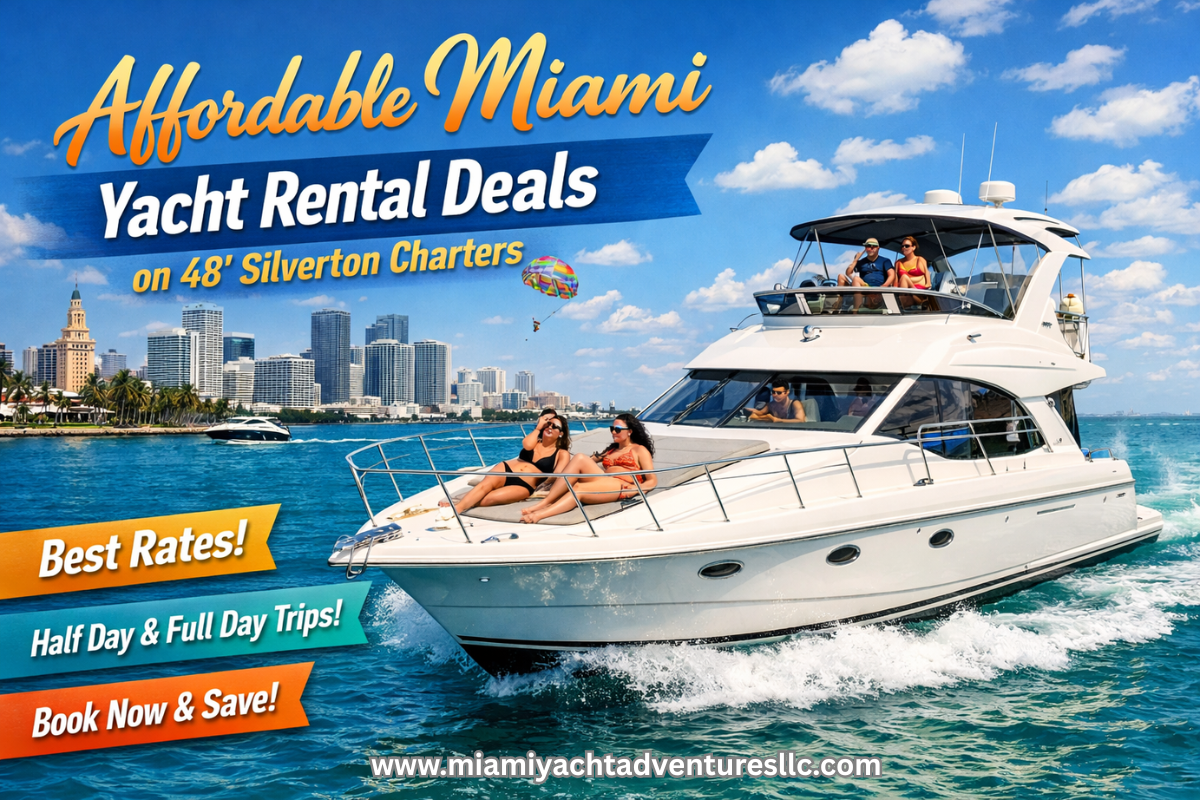 Affordable Miami Yacht Rental Deals on 48' Silverton Charters