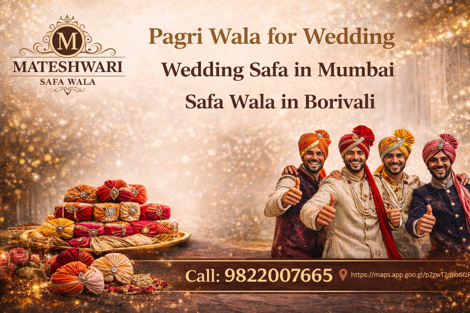Pagri wala for wedding service showcasing Wedding safa in Mumbai by Safa wala in Boriwali with elegant groom and barati safa styling.