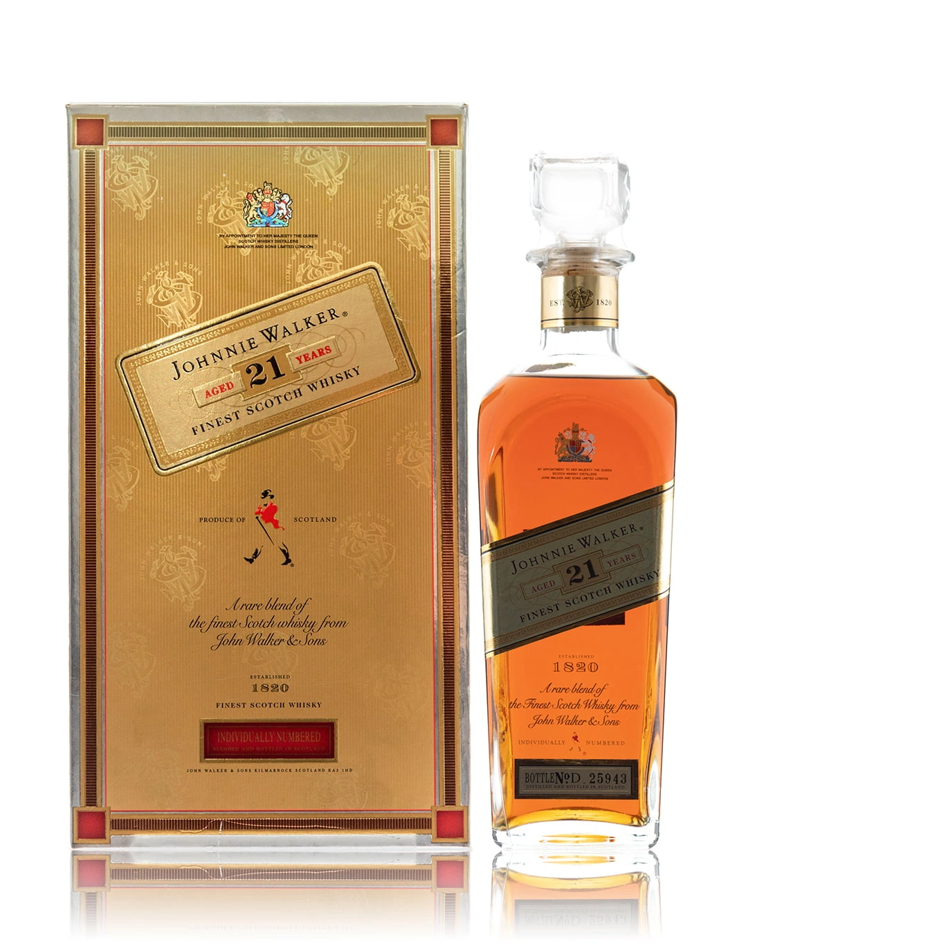 Johnnie Walker 21 Year Old vintage bottle