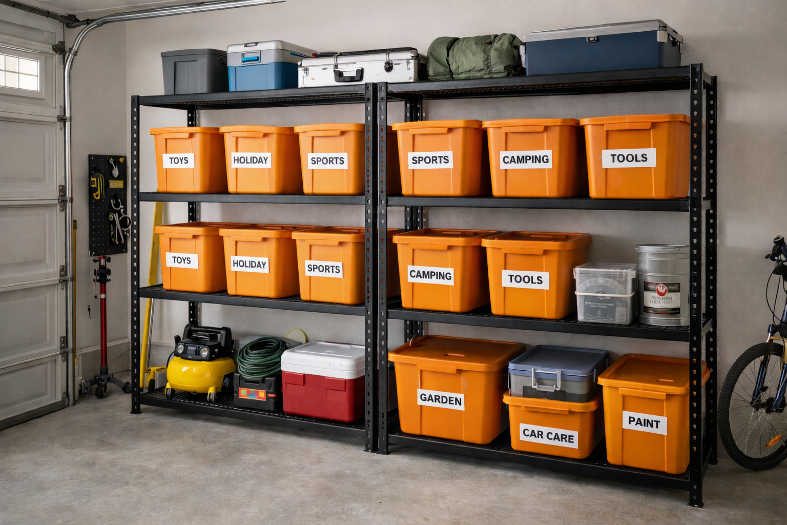 Garage Storage Rack Assembly for Better Organization