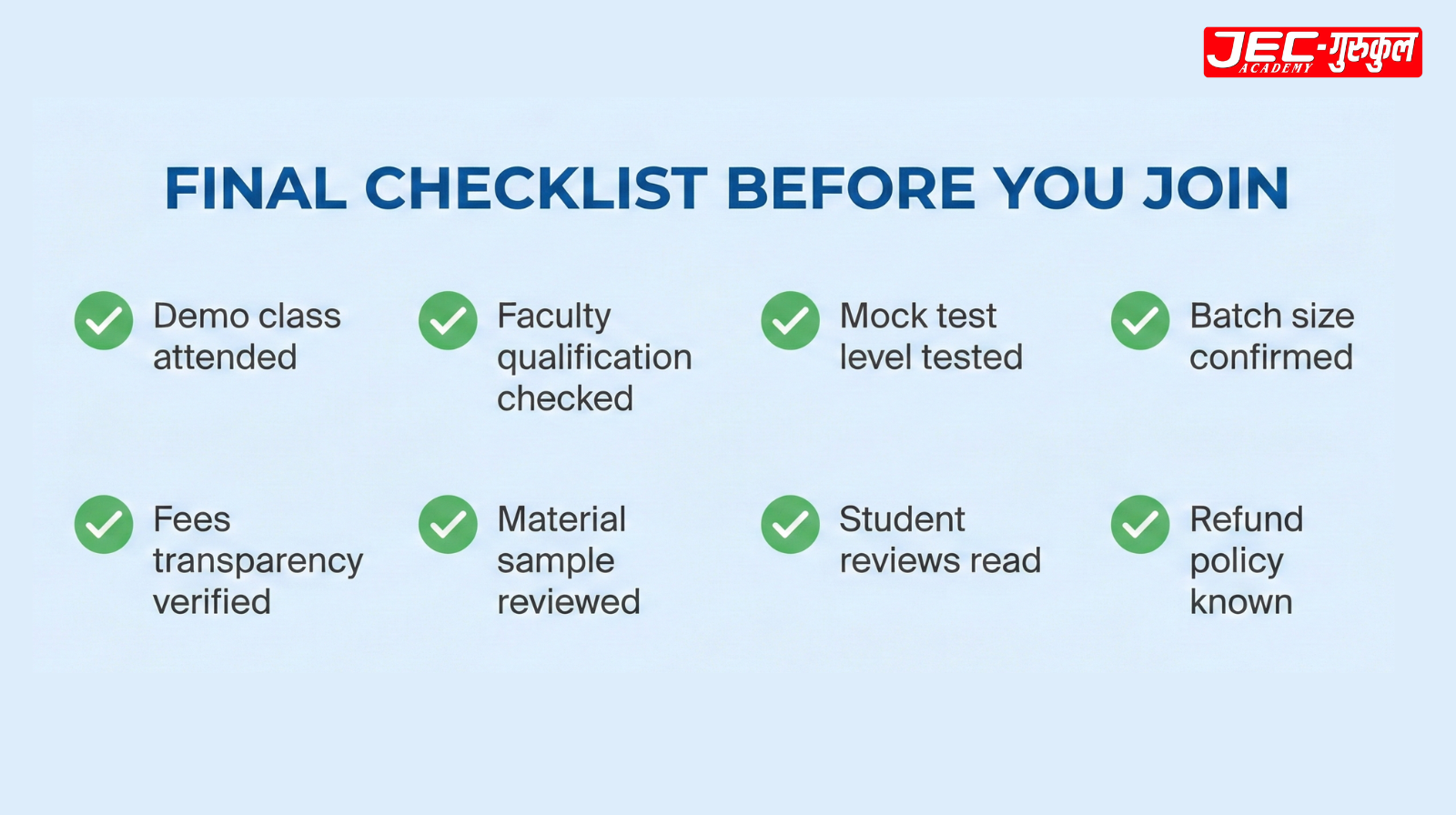 Final checklist before joining Bank PO coaching in Jaipur